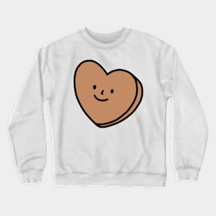 Brown Heart with Face | Quirky Heart Crewneck Sweatshirt